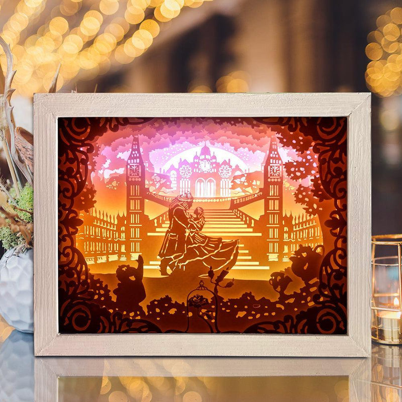 Beauty And Beast 1 - Paper Cut Light Box File - Cricut File - 8x10 inches - LightBoxGoodMan - LightboxGoodman