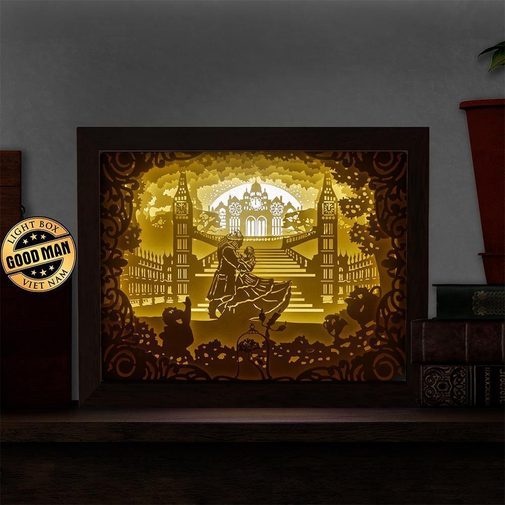 Beauty And Beast 1 - Paper Cut Light Box File - Cricut File - 8x10 inches - LightBoxGoodMan - LightboxGoodman