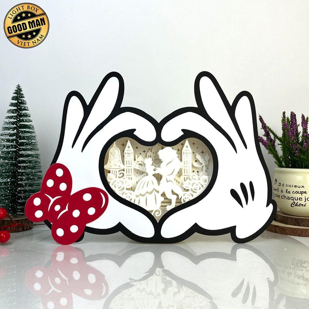 Beauty And The Beast - Paper Cut Mouse Hands Light Box File - Cricut File - 5,9x6.7 Inches - LightBoxGoodMan - LightboxGoodman