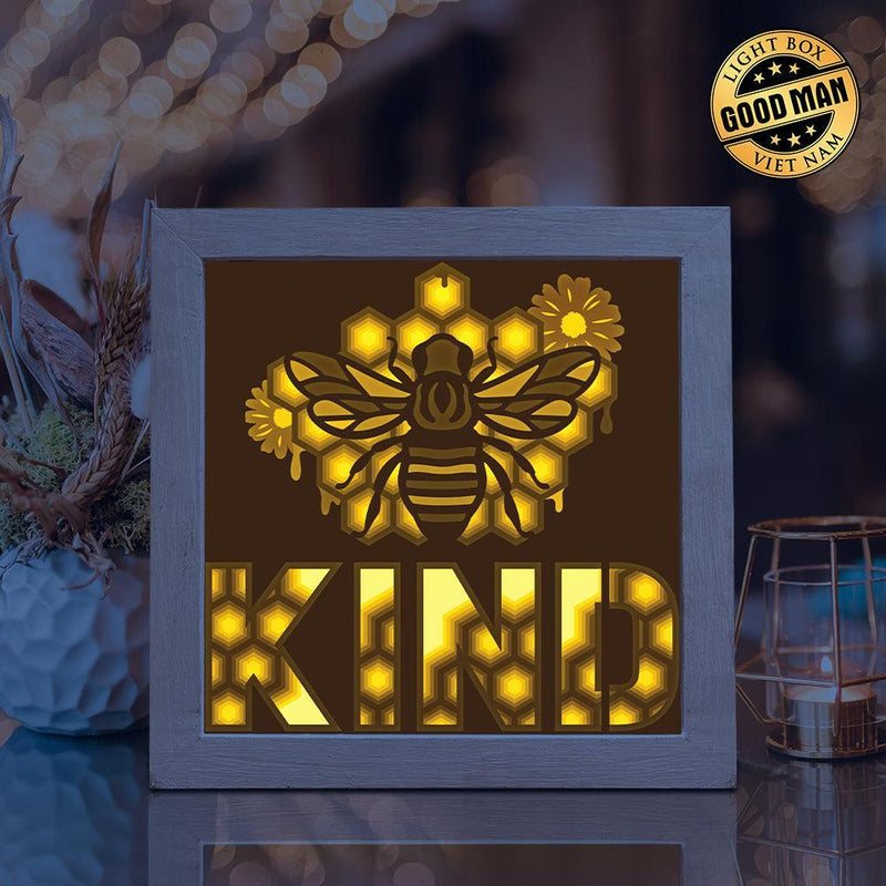 Bee Kind – Paper Cut Light Box File - Cricut File - 8x8 inches - LightBoxGoodMan - LightboxGoodman