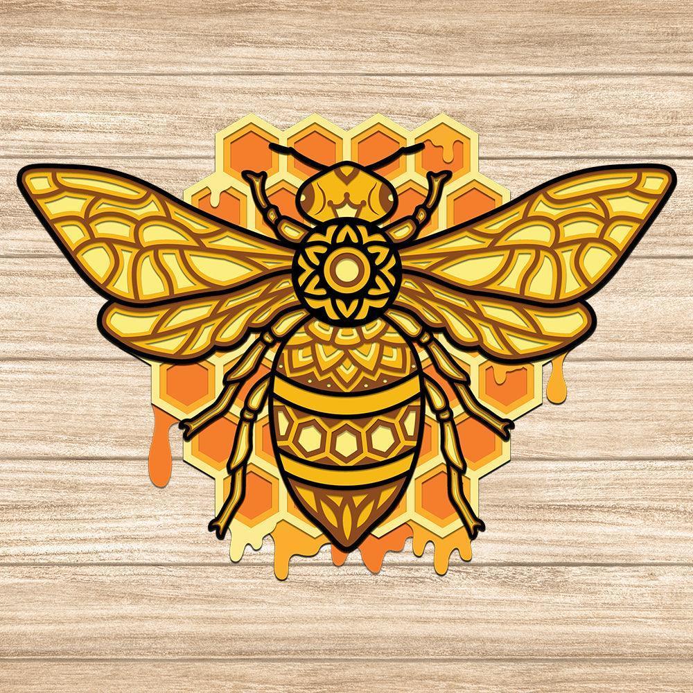 Bee - Paper 3D Layered File - Cricut File - 29x21cm - LightBoxGoodMan - LightboxGoodman