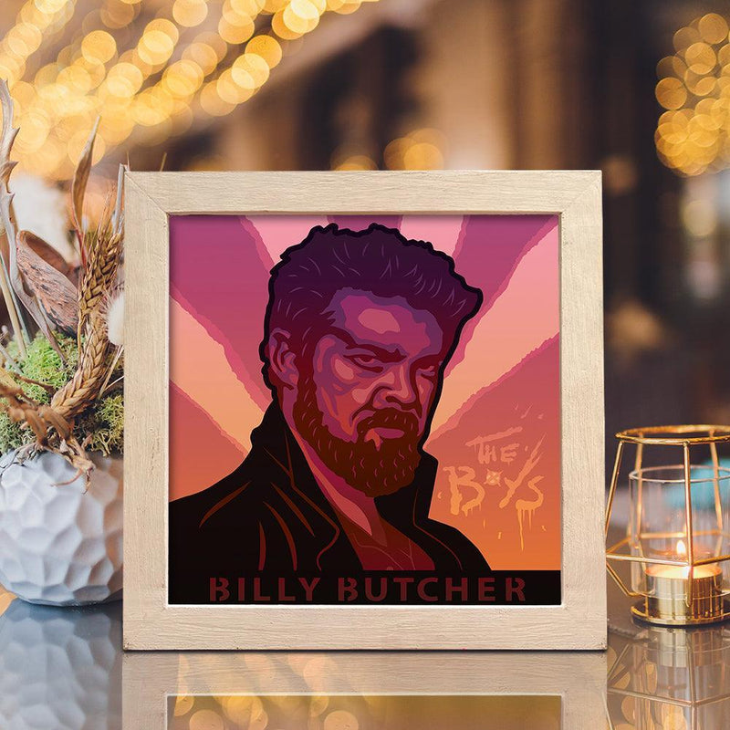 Billy Butcher Square - Paper Cut Light Box File - Cricut File - 8x8 inches - LightBoxGoodMan - LightboxGoodman