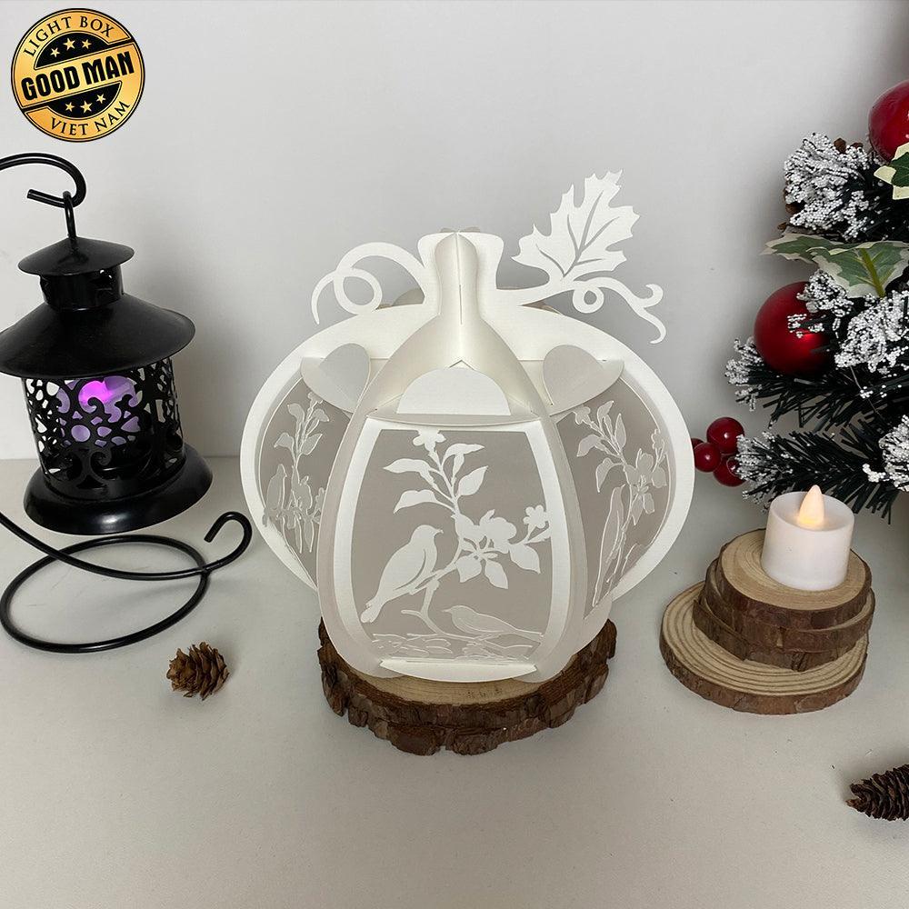 Bird Garden - Pumpkin Lantern File - Cricut File - LightBoxGoodMan - LightboxGoodman