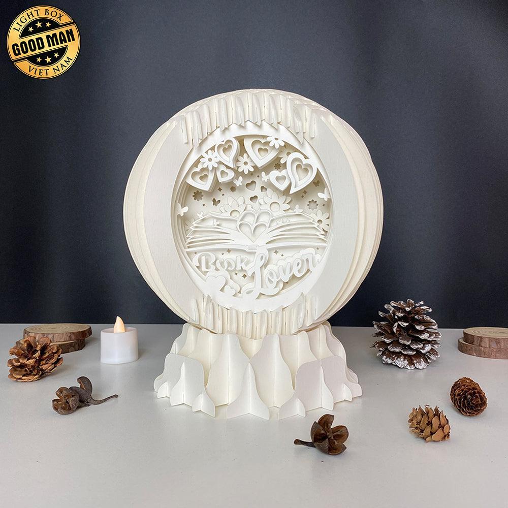 Book Lovers Day - 3D Pop-up Light Box Globe File - Cricut File - LightBoxGoodMan - LightboxGoodman