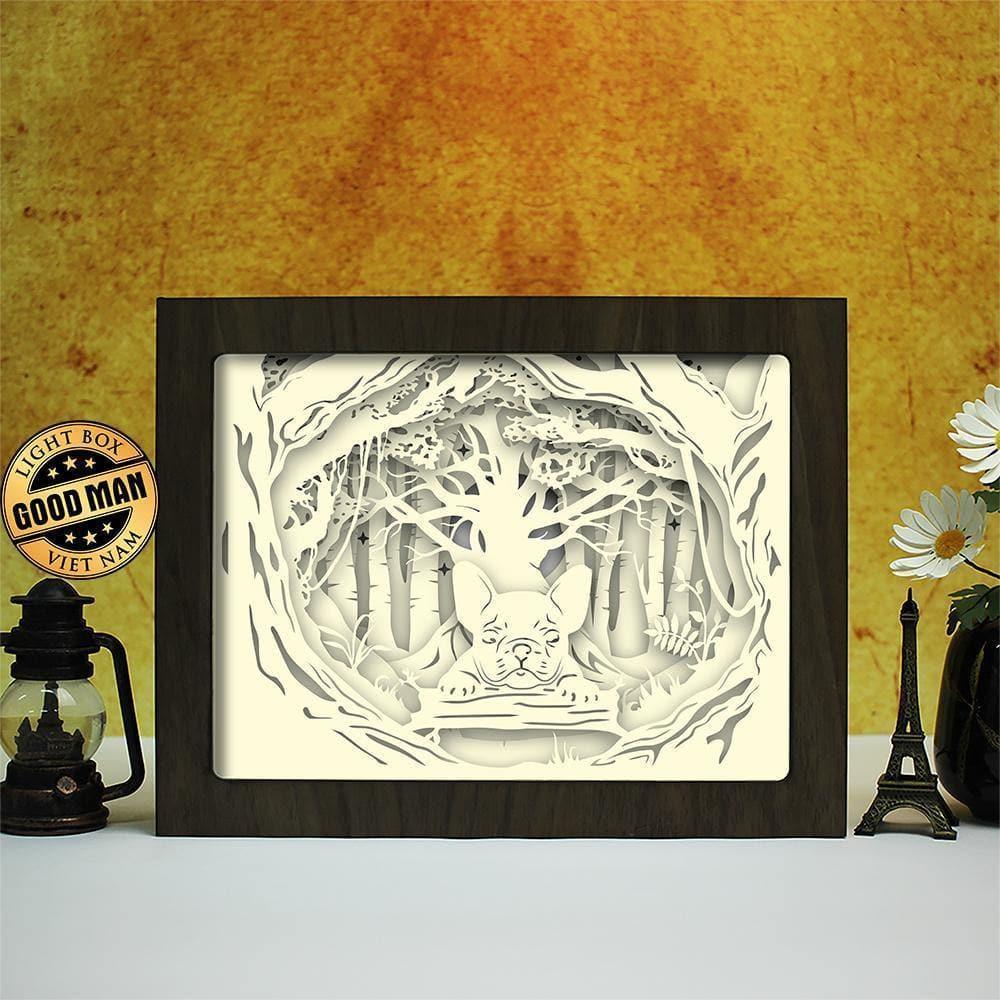 Bulldog – Paper Cut Light Box File - Cricut File - 8x10 inches- LightBoxGoodMan - LightboxGoodman