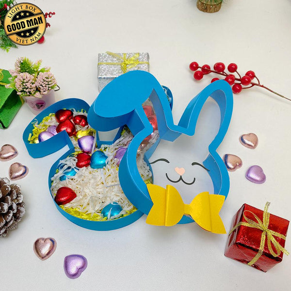 Easter Bunny 3D Shadow Box SVG Layered Paper Cut Template