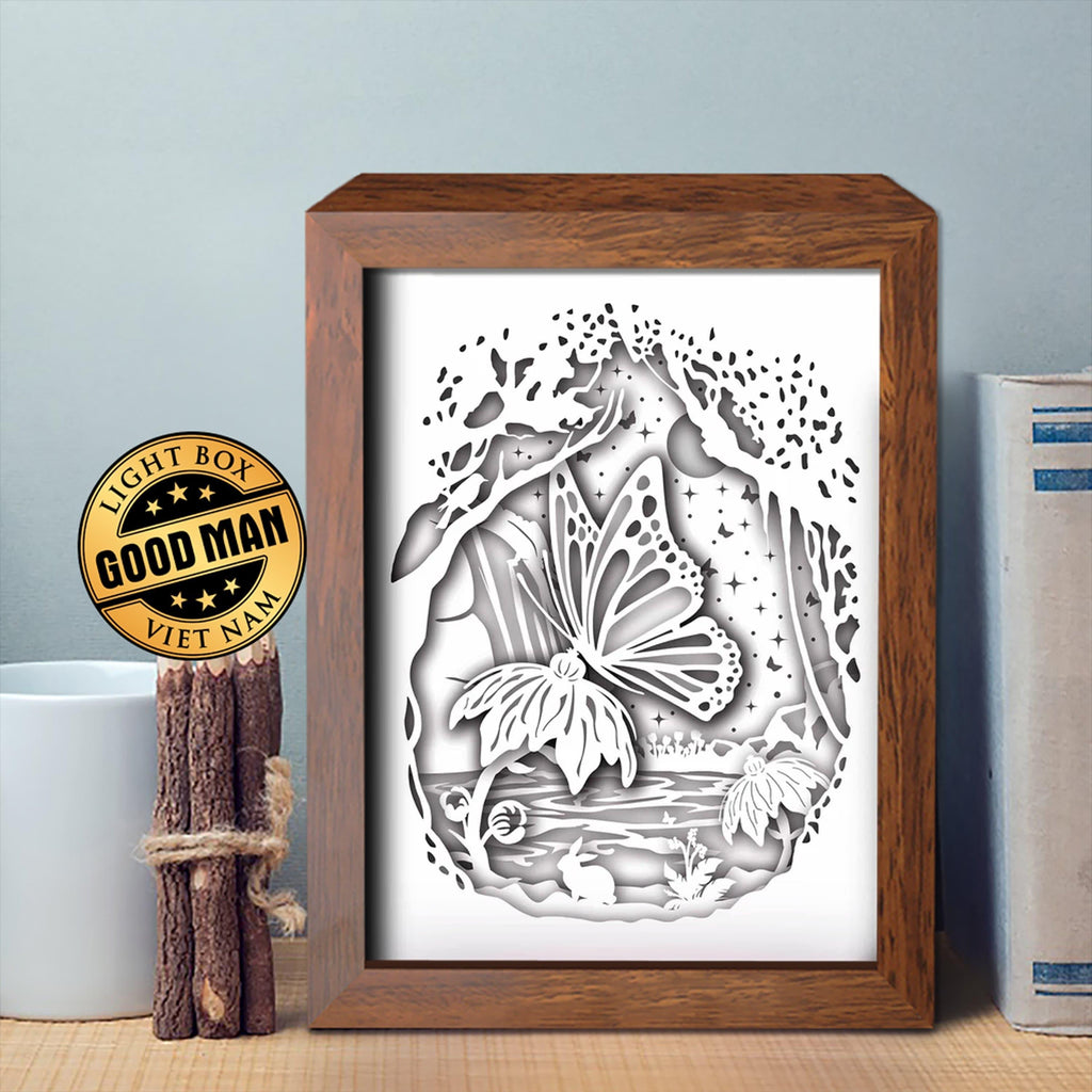 Butterfly 1 – Paper Cut Light Box File - Cricut File - 8x10 inches - LightBoxGoodMan - LightboxGoodman