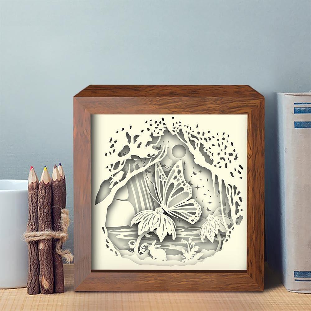 Butterfly 1 Square – Paper Cut Light Box File - Cricut File - 8x8 inches - LightBoxGoodMan - LightboxGoodman