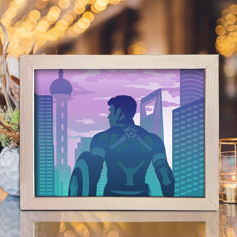 Captain America 1 - Paper Cut Light Box File - Cricut File - 8x10 inches - LightBoxGoodMan - LightboxGoodman