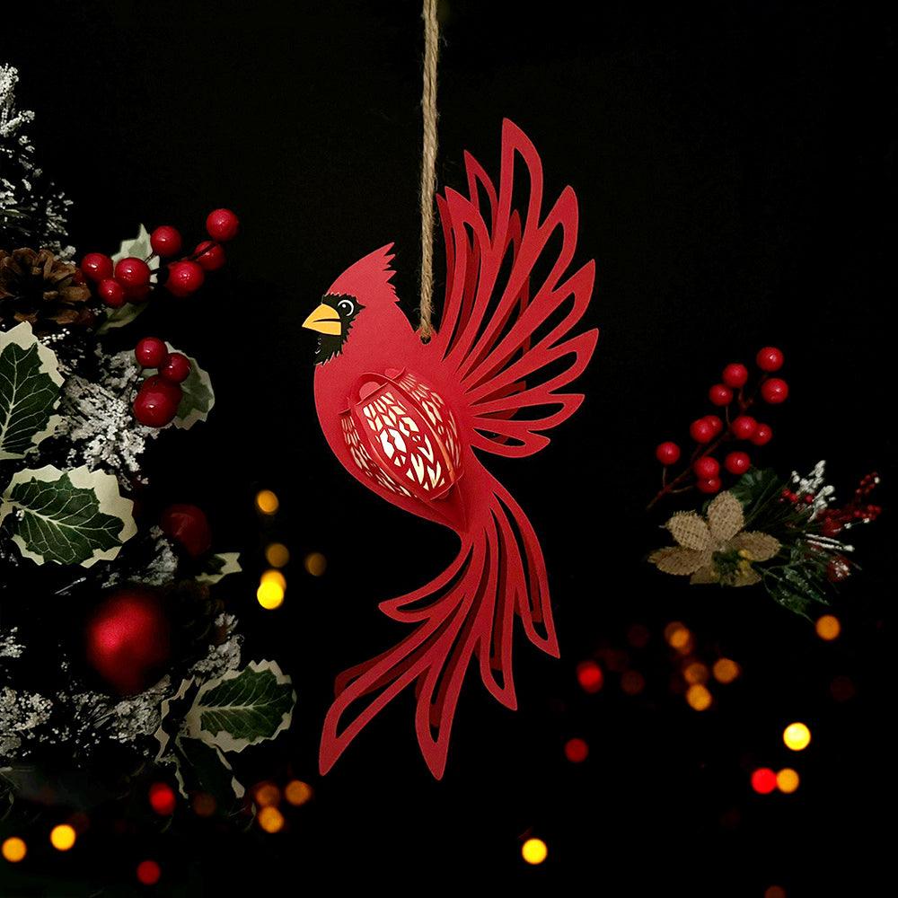 Cardinal Bird - 3D Cardinal Bird Lantern File - 11.5x5" - Cricut File - LightBoxGoodMan - LightboxGoodman