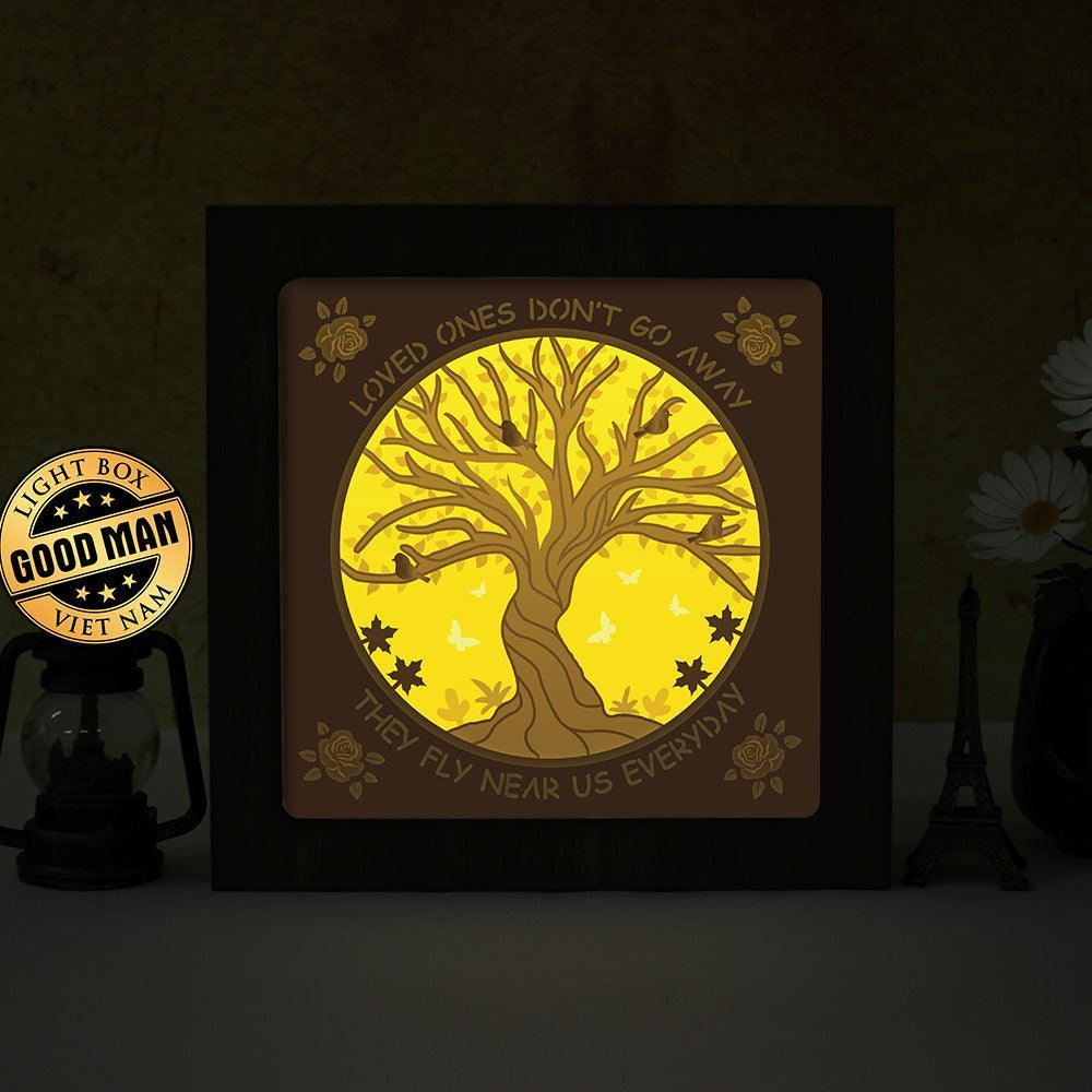 Cardinal Memorial Tree – Paper Cut Light Box File - Cricut File - 8x8 inches - LightBoxGoodMan - LightboxGoodman