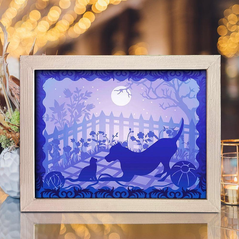 Cat And Dog 1 – Paper Cut Light Box File - Cricut File - 8x10 inches - LightBoxGoodMan - LightboxGoodman