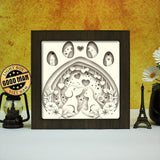 Cat And Dog Love – Paper Cut Light Box File - Cricut File - 8x8 inches - LightBoxGoodMan - LightboxGoodman