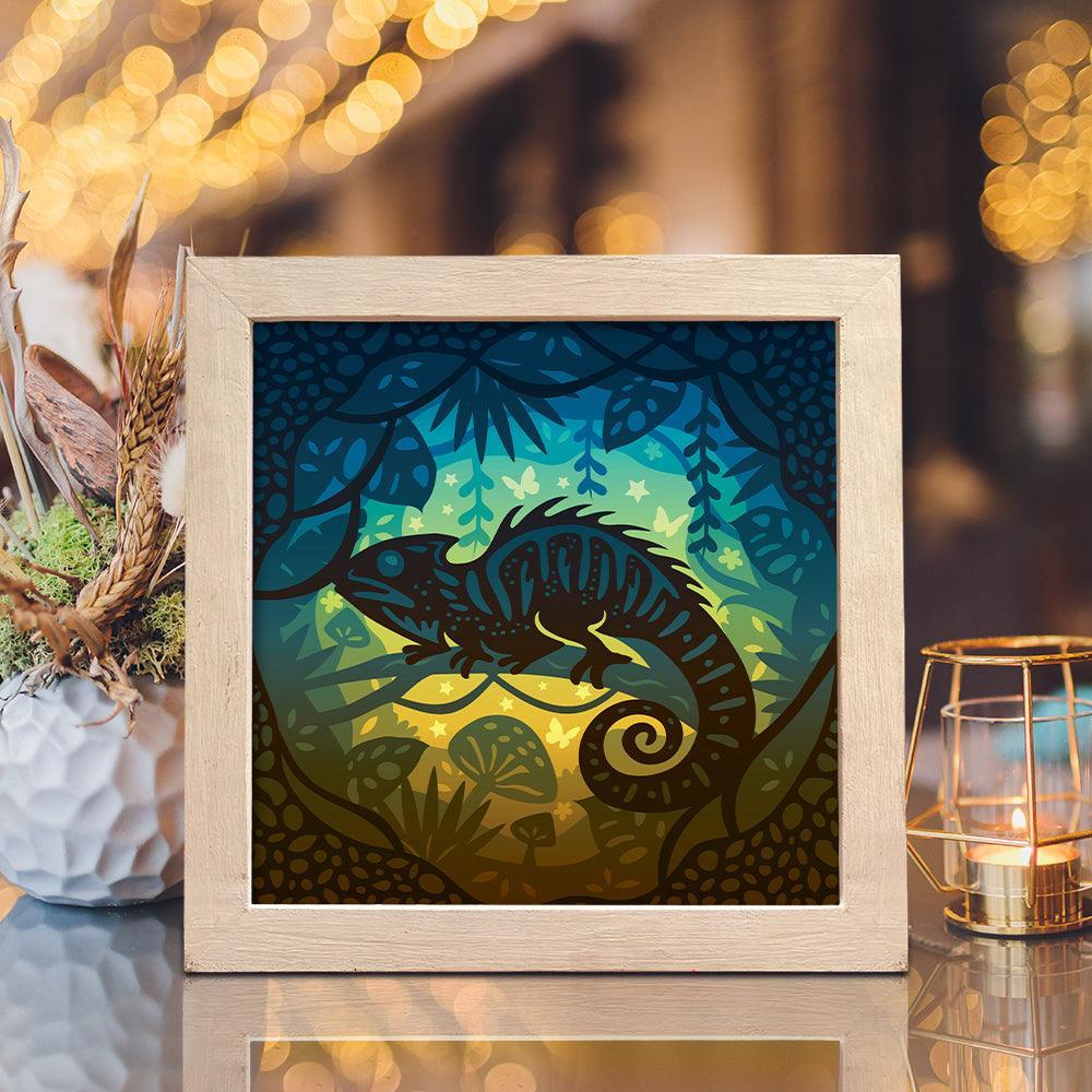 Chameleon – Paper Cut Light Box File - Cricut File - 8x8 inches - LightBoxGoodMan - LightboxGoodman