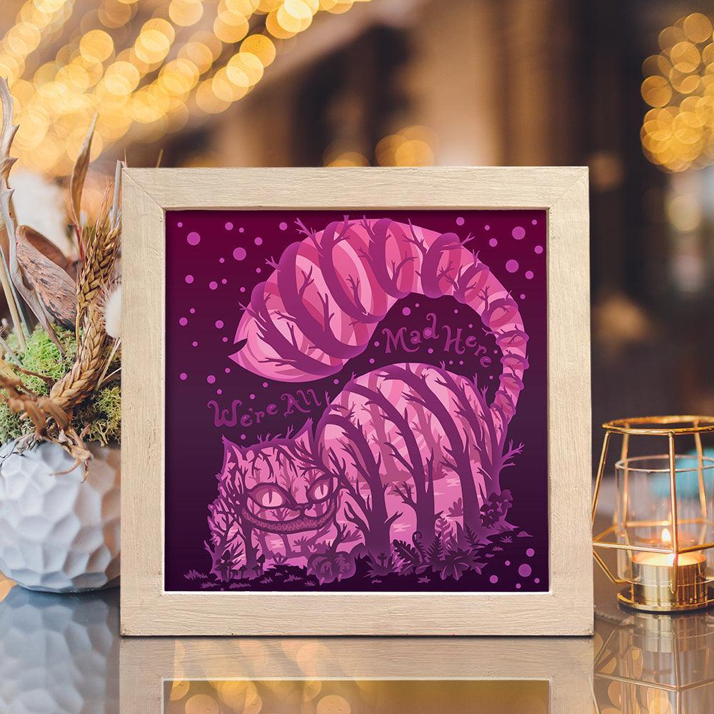 Cheshire Cat - Paper Cut Light Box File - Cricut File - 20x20cm - LightBoxGoodMan - LightboxGoodman