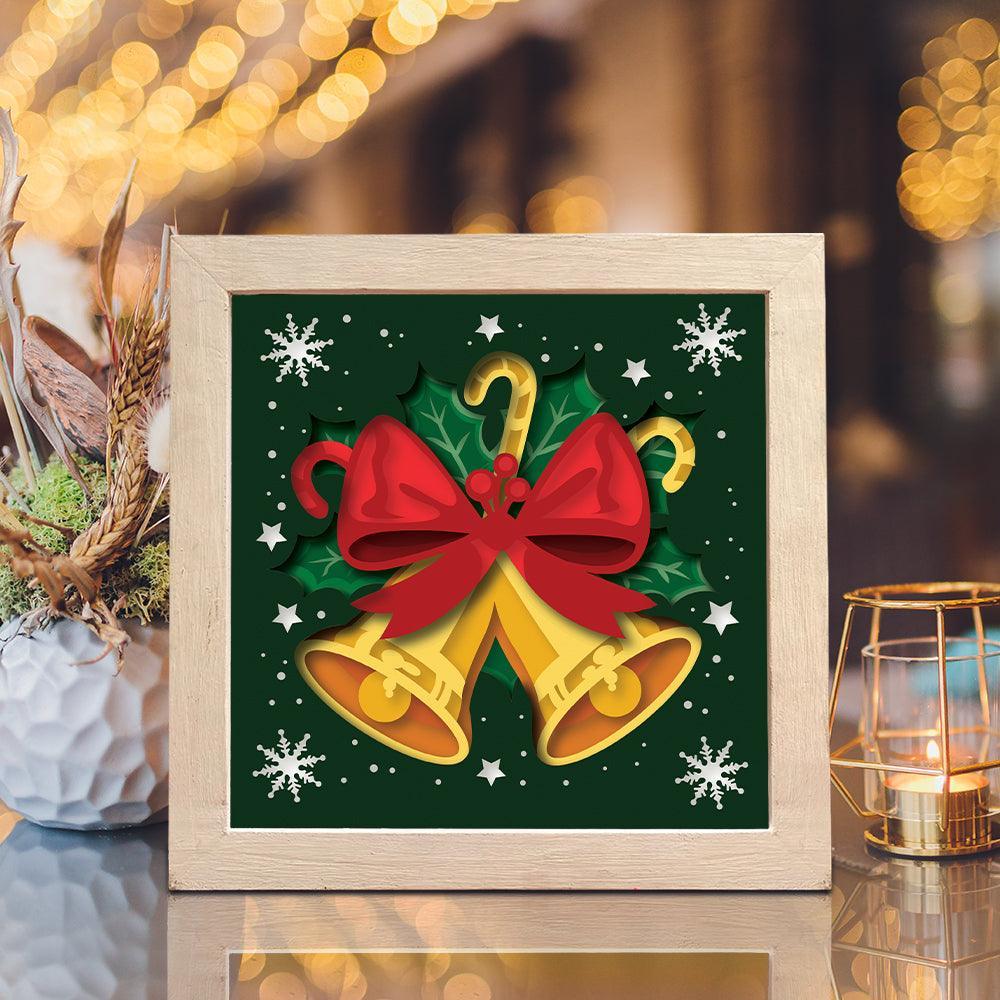 Christmas Bells – Paper Cut Light Box File - Cricut File - 8x8 inches - LightBoxGoodMan - LightboxGoodman