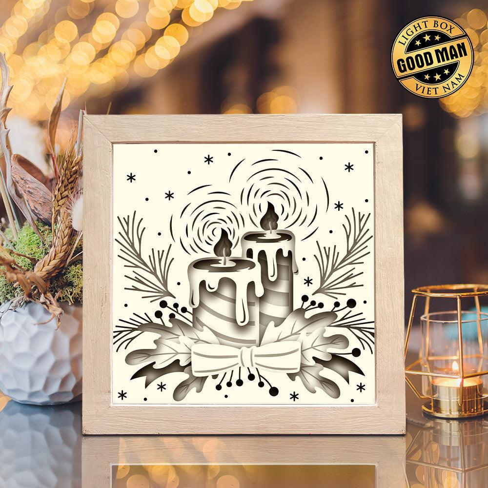 Christmas Candles – Paper Cut Light Box File - Cricut File - 8x8 inches - LightBoxGoodMan - LightboxGoodman