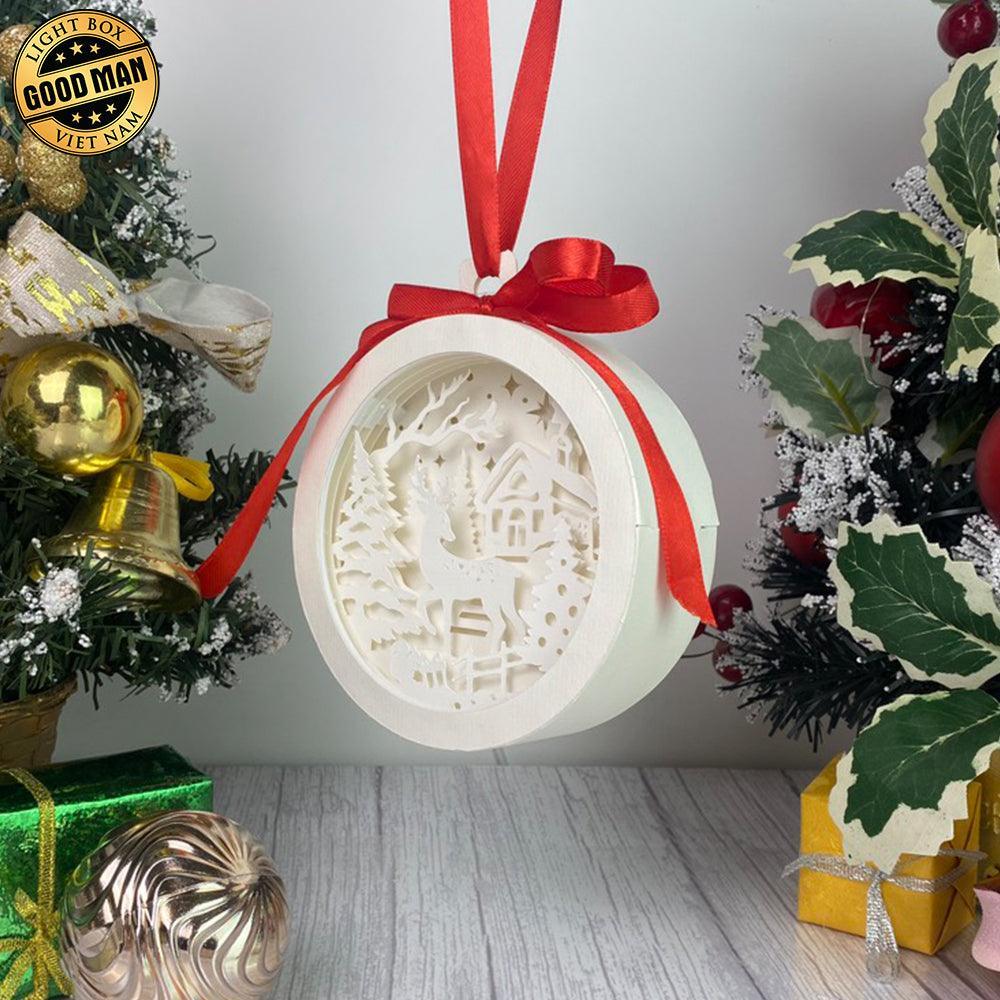 Christmas Deer 2 - 3D Ornament Lantern File - Cricut File - LightBoxGoodMan - LightboxGoodman