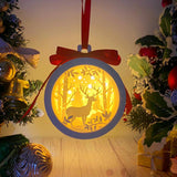 Christmas Deer - 3D Ornament Lantern File - Cricut File - LightBoxGoodMan