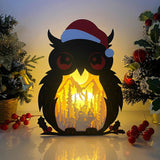Christmas Gnome 2 - Paper Cut Owl Light Box File - Cricut File - 25x20 cm - LightBoxGoodMan