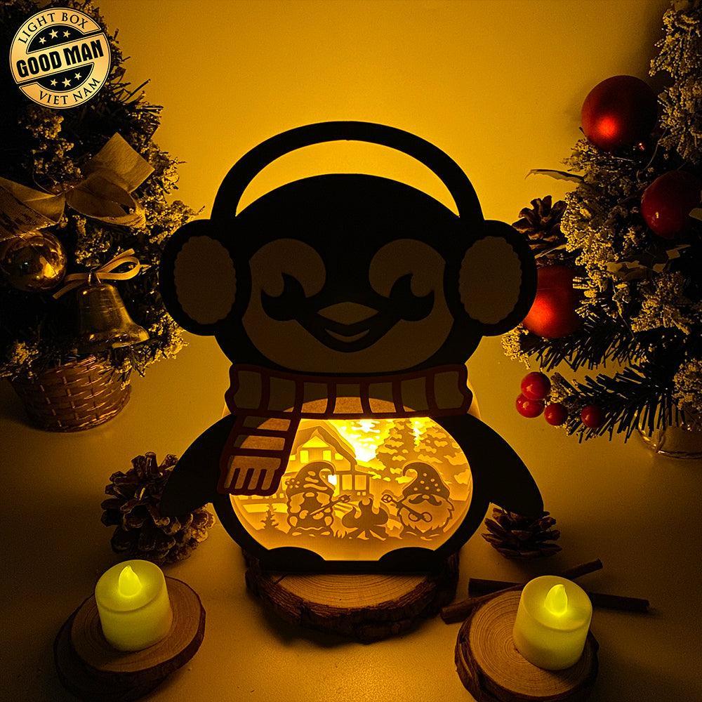 Christmas Gnome 2 - Paper Cut Penguin Light Box File - Cricut File - 25x20cm - LightBoxGoodMan - LightboxGoodman