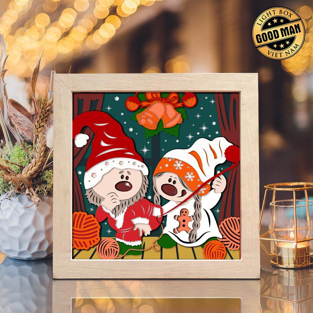 Christmas Gnome 5 – Paper Cut Light Box File - Cricut File - 8x8 inches - LightBoxGoodMan - LightboxGoodman