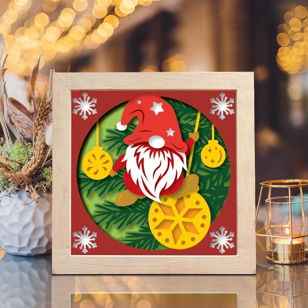 Christmas Gnome 6 – Paper Cut Light Box File - Cricut File - 8x8 inches - LightBoxGoodMan - LightboxGoodman