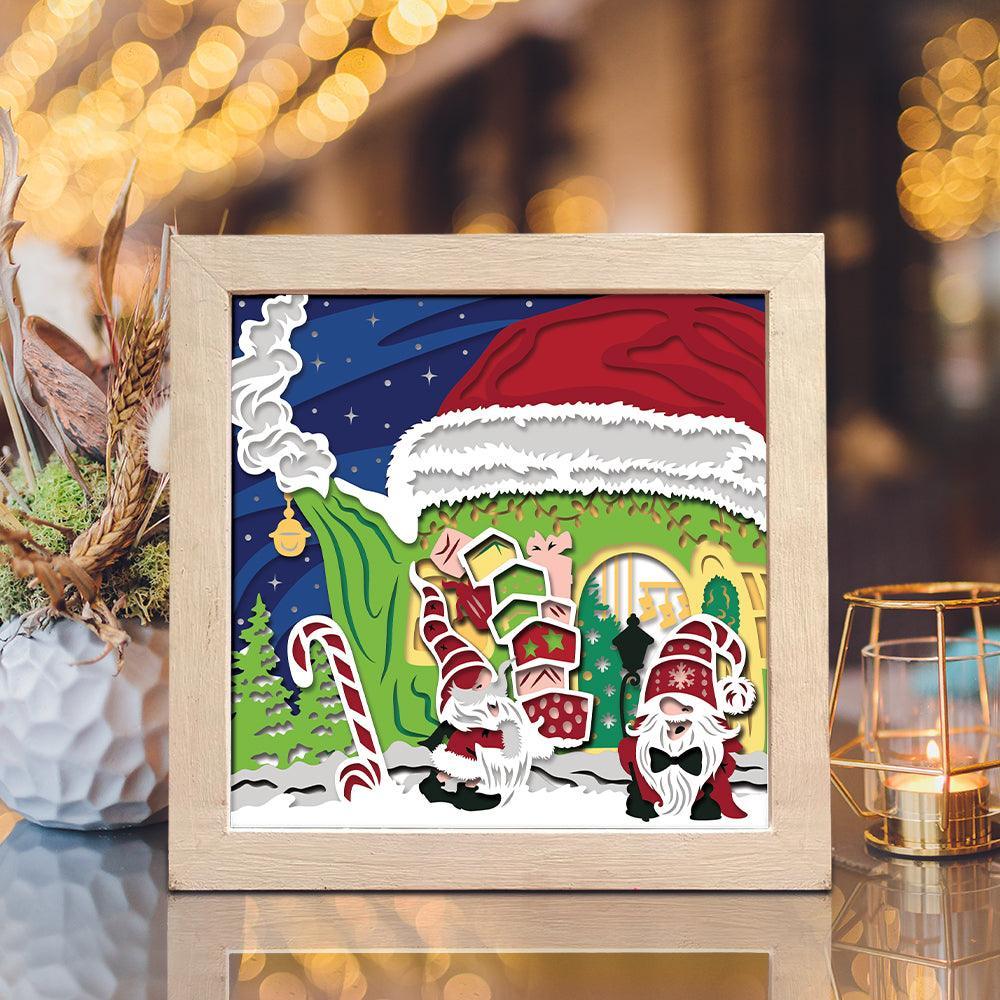 Christmas Gnome 9 – Paper Cut Light Box File - Cricut File - 8x8 inches - LightBoxGoodMan - LightboxGoodman