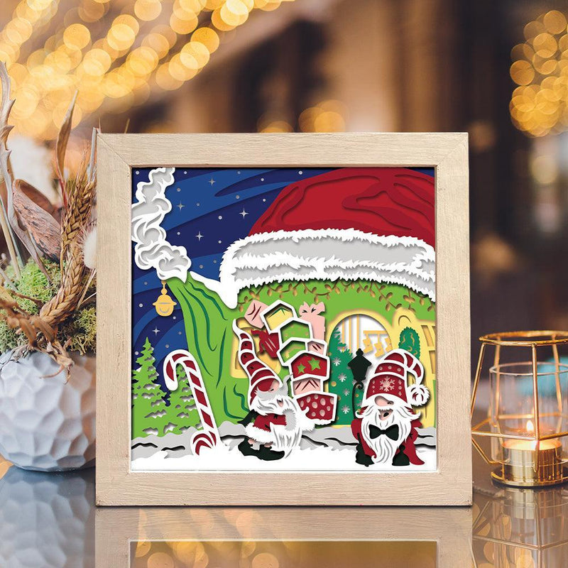 Christmas Gnome 9 – Paper Cut Light Box File - Cricut File - 8x8 inches - LightBoxGoodMan - LightboxGoodman