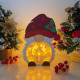 Christmas Gnome - Paper Cut Gnome Light Box File - Cricut File - 10x7 inches - LightBoxGoodMan