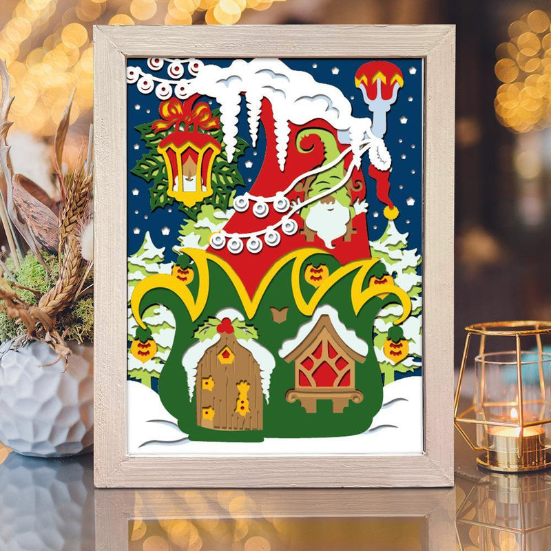 Christmas House 2 – Paper Cut Light Box File - Cricut File - 8x10 inches - LightBoxGoodMan - LightboxGoodman