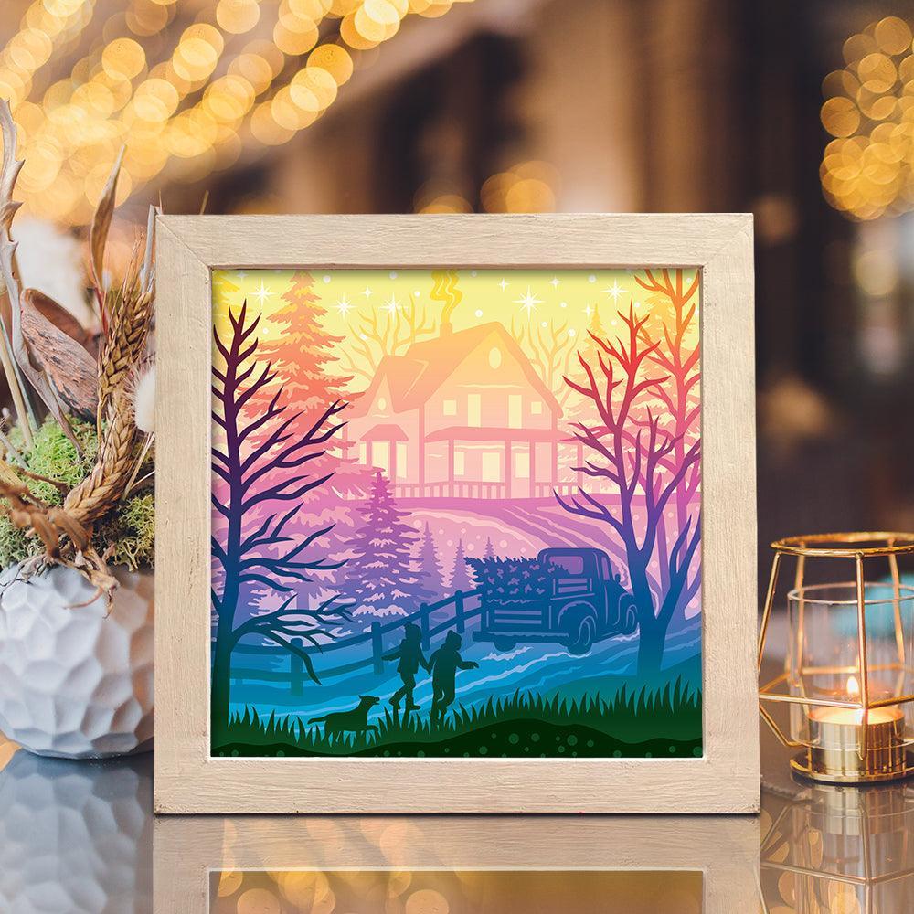 Christmas In The Forest – Paper Cut Light Box File - Cricut File - 8x8 inches - LightBoxGoodMan - LightboxGoodman