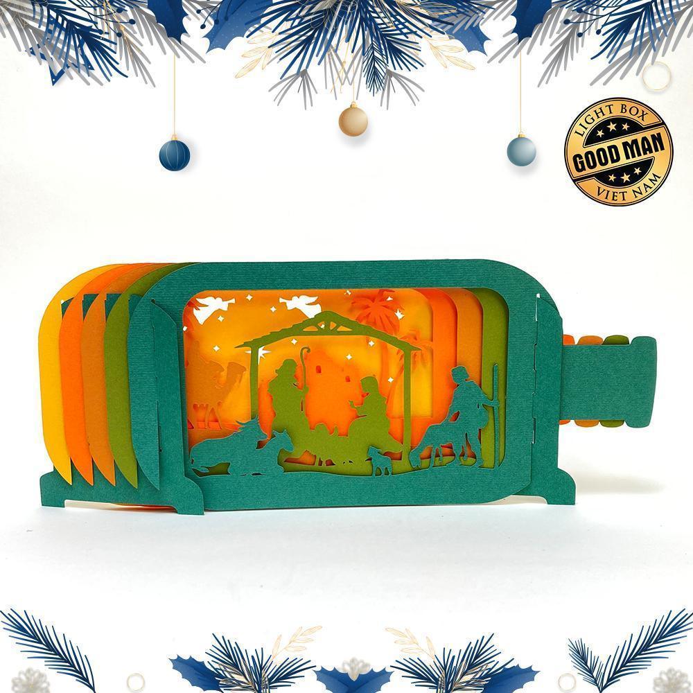 Christmas Nativity - Pop-up Bottle Light Box File - Cricut File - LightBoxGoodMan - LightboxGoodman