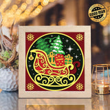 Christmas Sleigh – Paper Cut Light Box File - Cricut File - 8x8 inches - LightBoxGoodMan - LightboxGoodman