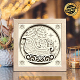 Christmas Sleigh – Paper Cut Light Box File - Cricut File - 8x8 inches - LightBoxGoodMan - LightboxGoodman