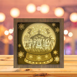 Christmas Snowball Nativity 2 - Paper Cutting Light Box - LightBoxGoodman