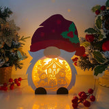 Christmas Snowman 2 - Paper Cut Gnome Light Box File - Cricut File - 10x7 inches - LightBoxGoodMan