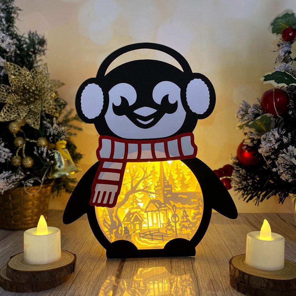 Christmas Snowman 2 - Paper Cut Penguin Light Box File - Cricut File - 25x20cm - LightBoxGoodMan - LightboxGoodman