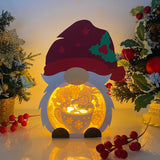 Christmas Snowman 3 - Paper Cut Gnome Light Box File - Cricut File - 10x7 inches - LightBoxGoodMan