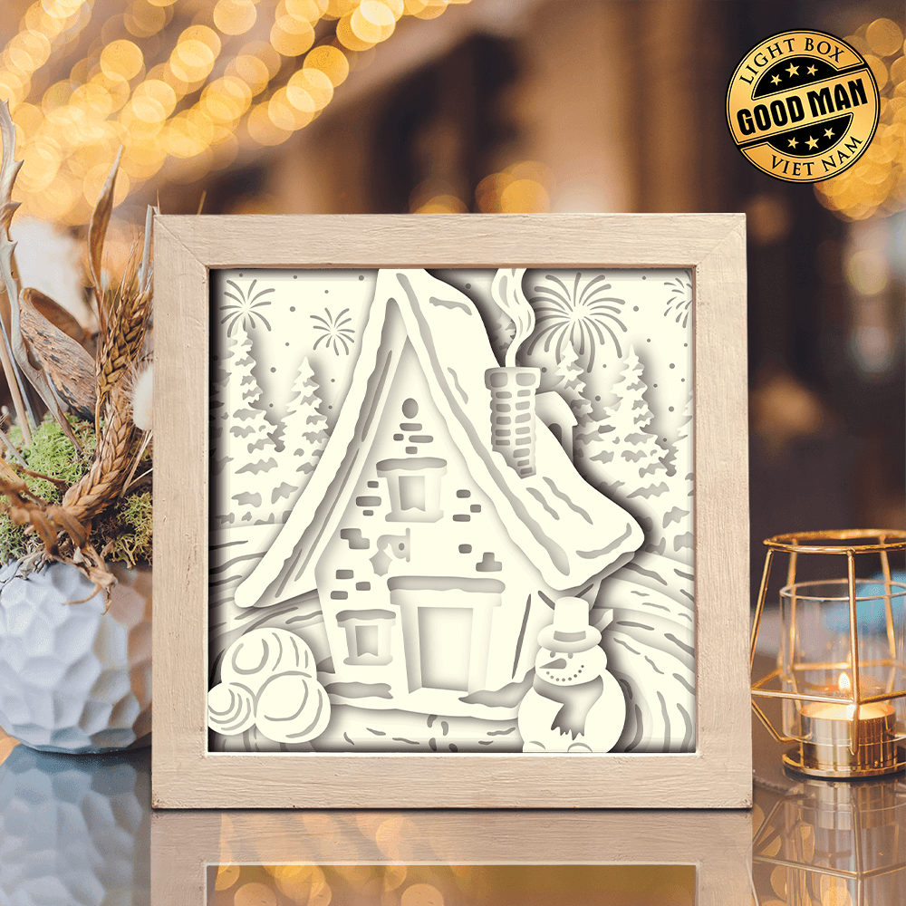 Christmas Snowman 6 – Paper Cut Light Box File - Cricut File - 8x8 inches - LightBoxGoodMan - LightboxGoodman