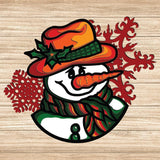 Christmas Snowman - Paper 3D Layered File - Cricut File - 20x17cm - LightBoxGoodMan