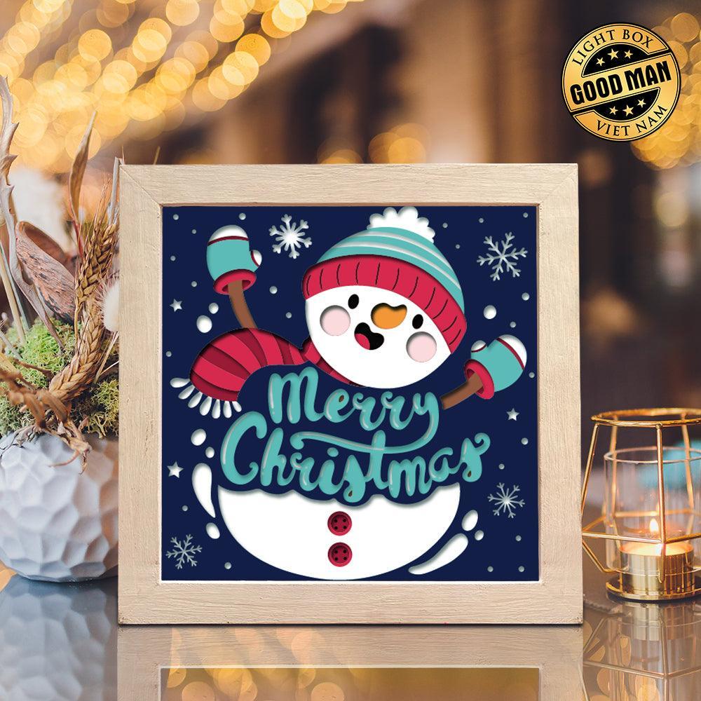 Christmas Snowman – Paper Cut Light Box File - Cricut File - 8x8 inches - LightBoxGoodMan - LightboxGoodman