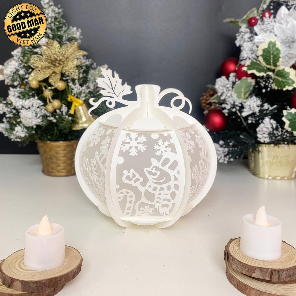 Christmas Snowman - Pumpkin Lantern File - Cricut File - LightBoxGoodMan - LightboxGoodman