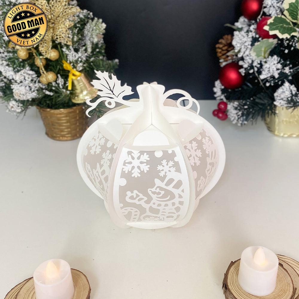 Christmas Snowman - Pumpkin Lantern File - Cricut File - LightBoxGoodMan - LightboxGoodman