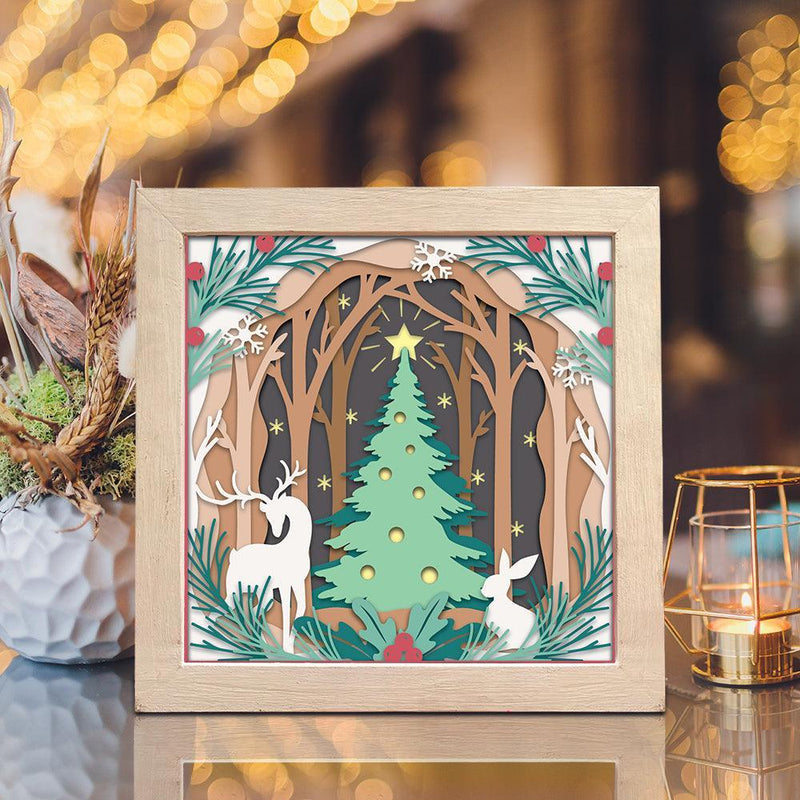 Christmas Tree 2 – Paper Cut Light Box File - Cricut File - 8x8 inches - LightBoxGoodMan - LightboxGoodman