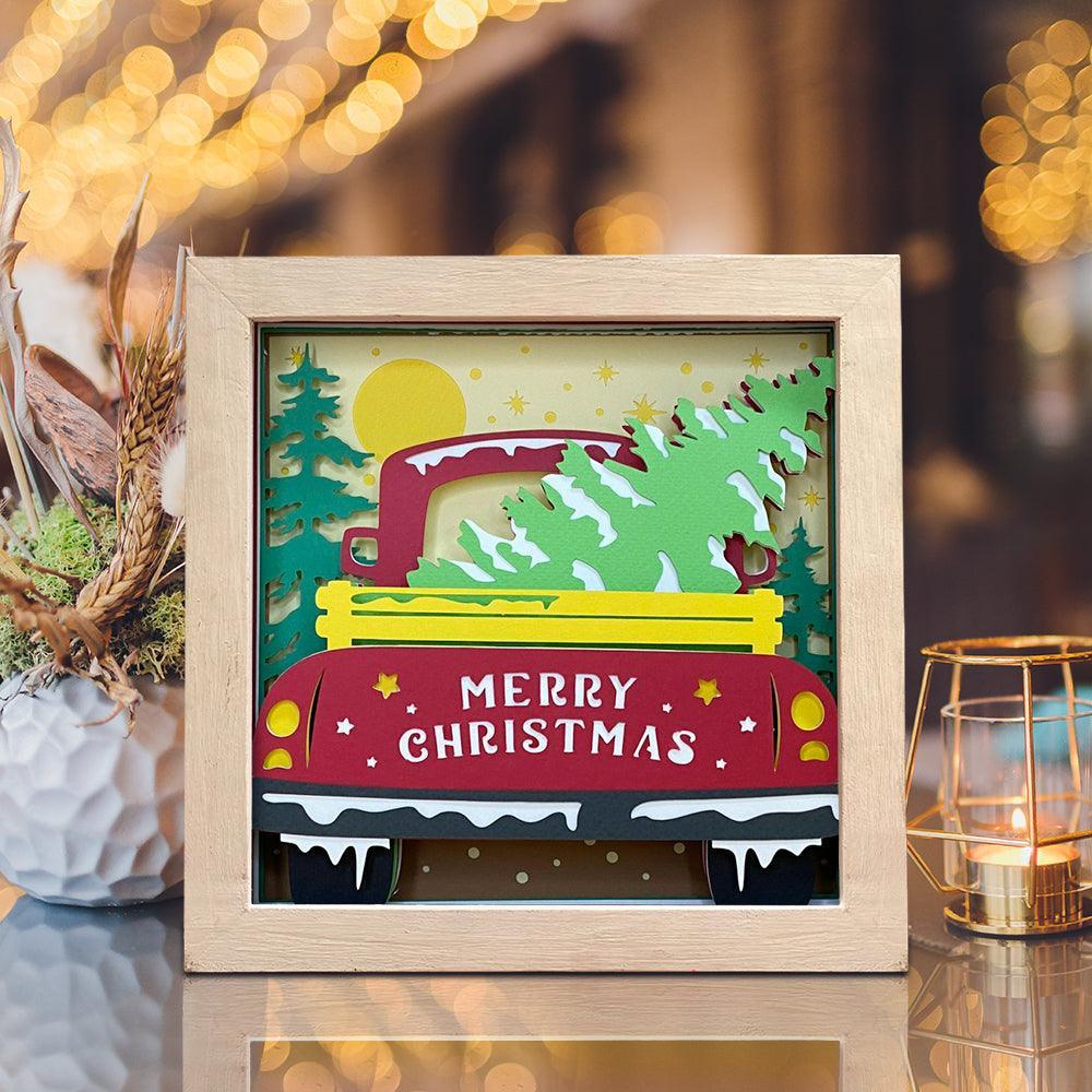 Christmas Truck 2 - Paper Cut Light Box File - Cricut File - 8x8 inches - LightBoxGoodMan - LightboxGoodman
