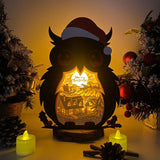 Christmas Village - Paper Cut Owl Light Box File - Cricut File - 25x20 cm - LightBoxGoodMan - LightboxGoodman