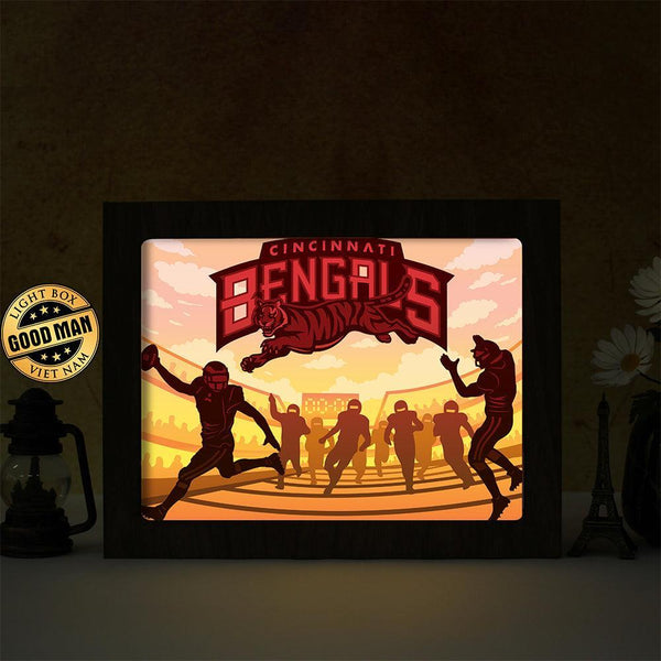 Cincinnati Bengals – Paper Cut Light Box File - Cricut File - 20x26cm