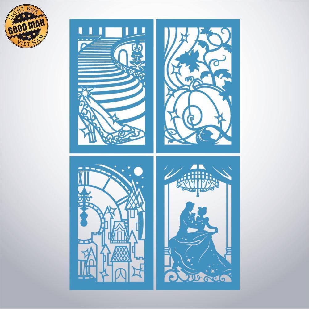 Cinderella - Paper Cut Lantern File - Cricut File - 10x16cm - LightBoxGoodMan - LightboxGoodman