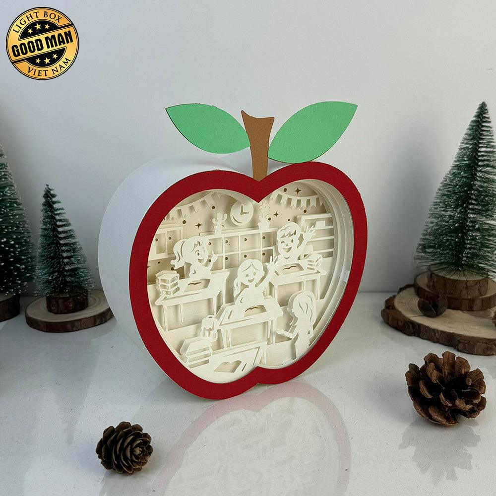 Classroom - Apple Papercut Lightbox File - 6.7x6.2" - Cricut File - LightBoxGoodMan - LightboxGoodman